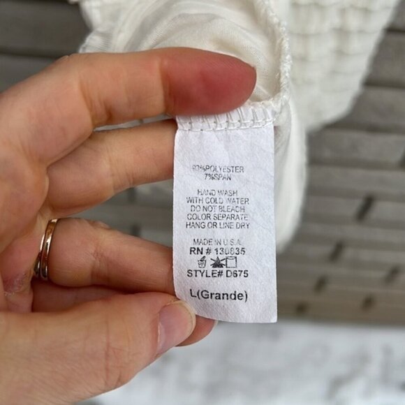 Mendocino Ruffle Tiered Racerback Mini Dress Sz L - Picture 8 of 8